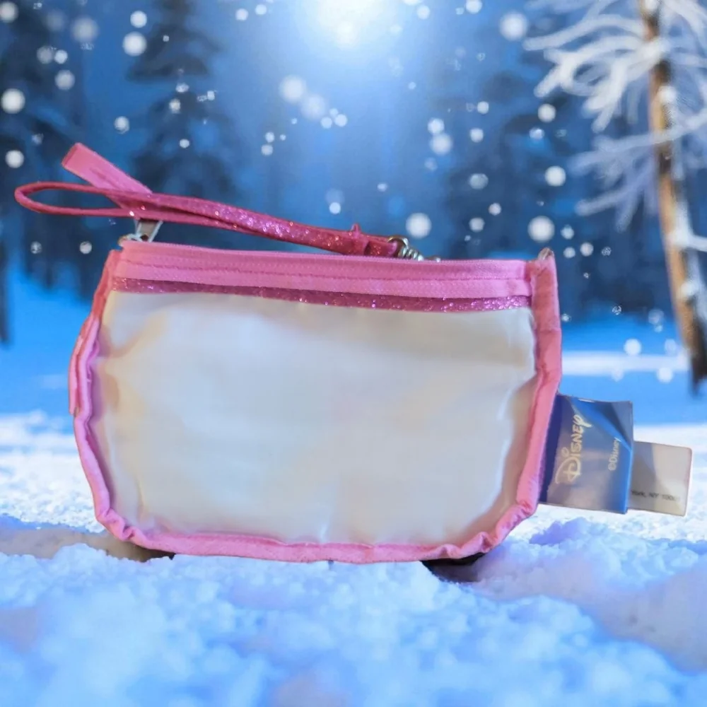 Frozen Girls Pink Purse Small Zipper Wristlet Elsa Anna Pink Disney Princess